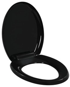 Capac WC cu inchidere silentioasa, eliberare rapida, negru 1, Negru, 45.5 x 37.5 cm