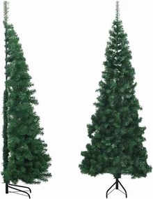 vidaXL Brad de Crăciun artificial de colț, verde, 210 cm, PVC