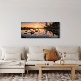 Tablou - Apus de soare la lac (120x50 cm)