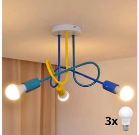 Lustr LED pentru copii OXFORD 3xE27/15W/230V montat pe tavan