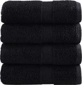 vidaXL Prosoape oaspeți premium SOLUND 4 buc. negru 30x50 cm 600 gsm