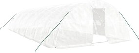 vidaXL Seră cu cadru din oțel, alb, 60 m², 12x5x2,3 m