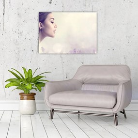 Tablou - Femeia cu lavandă (70x50 cm)