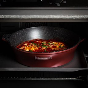 Set oale si tigai Royalty Line RL-ES2014M, 17 piese, Acoperire din marmurа, Inductie, Burgund