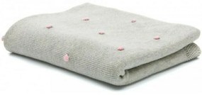 Patura tricotata 100% bumbac grey pink  Fillikid