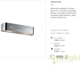 Aplica de perete moderna POSTA AP2 BIANCO 051963