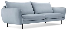 Canapea albastru-deschis cu tapițerie din catifea 230 cm Vienna – Cosmopolitan Design