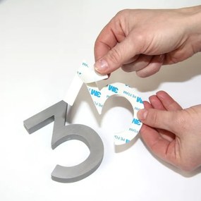 Numărul de casă 3", RN.100LV, periat, argintiu"