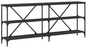 vidaXL Masă consolă, negru, 180x30x75 cm, lemn prelucrat și fier