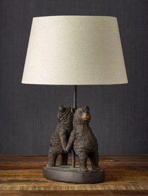 Lampa de masa, din rasina, cu abajur din bumbac, Back