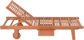 Șezlong de grădină crem/în culoare naturală din lemn masiv San Diego – Garden Pleasure