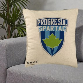 Perna Personalizata Progresul Spartac Fotbal, 40x40 cm, Bej, Husa Detasabila, Perna Inclusa, BEKZ®