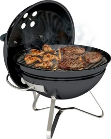 Outsunny Grătar pe cărbune Grătar rotund portabil cu mâner pentru capac fante de ventilație reglabile pentru barbecue 41x41x44 cm Negru | Aosom Romania