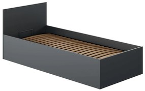 Pat de o persoană 90 cm Discutibles (grafit) (cu somieră) (cu sp. depozitare). 1116313