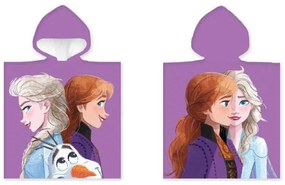 Disney Regatul de gheață Purple poncho prosop de plajă 50x100 cm
