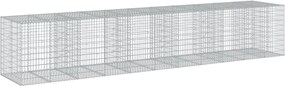 vidaXL Coș gabion cu capac, 550x100x100 cm, fier galvanizat