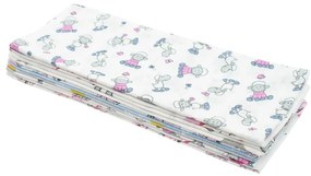 New Baby Scutece din bumbac cu imprimeu Standard, 60 x 80 cm, set 10 buc.