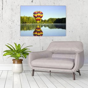 Tablou cu balon cu aer cald pe un lac (90x60 cm)