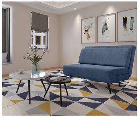 Canapea albastră extensibilă cu tapițerie din catifea reiată 140 cm Mallory – Støraa