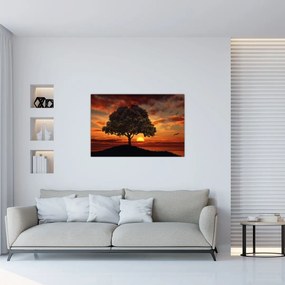 Tablou cu pomi și apus de soare (90x60 cm)