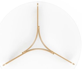 Măsuță de cafea în culoare naturală rotundă cu blat din sticlă ø 84 cm Madera – Umbra