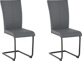 Set 2 scaune Oliver gri inchis 43/55/98 cm
