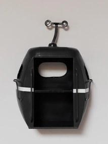 Raft negru de perete in forma de telegondola, "Cable car"