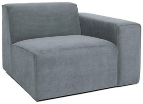 Modul pentru canapea gri cu tapițerie din catifea reiată (cu colț pe partea dreaptă) Sting – Scandic