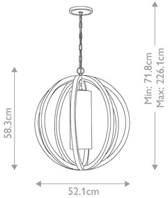 Lustră pe lanț ALLIER 1xE27/60W/230V stejar Elstead FE-ALLIER-P-S-LW