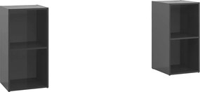 vidaXL Dulapuri TV 2 buc gri extralucios 72x35x36,5 cm lemn prelucrat