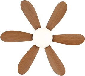 Lustra LED cu Ventilator si telecomanda DELORES negru/ efect de lemn