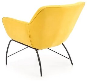 Fotoliu Belton velvet galben H78 cm