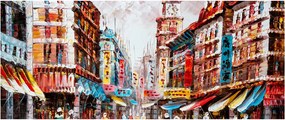Tablou - Hong Kong, pictură în ulei (120x50 cm)