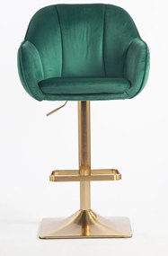 HR2055KW Scaun Verde din Catifea cu Bază Aurie