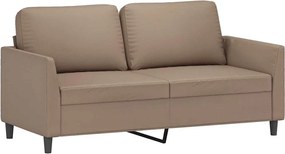 vidaXL Canapea cu 2 locuri, cappuccino, 140 cm, piele ecologică