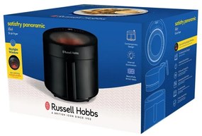 Friteuza cu aer cald Russell Hobbs SatisFry Panoramic 27420-56, 1650W, 5.5 l, 10 programe, Afisaj digital cu LED-uri, Termostat, Timer, Negru
