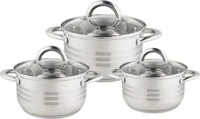 Set oale inox FLORIA ZLN4083 - 6 piese, capacitati 1.5/2/3L, AISI 304 18/10