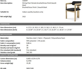 Scaun design LUX Donato, boucle negru 116347 HZ