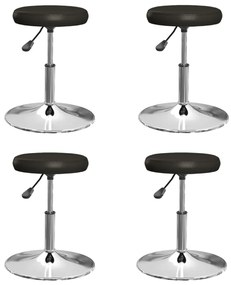 vidaXL Scaune de sufragerie, 4 buc., negru, piele ecologică