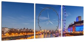 Tablou London Eye (cu ceas) (90x30 cm)