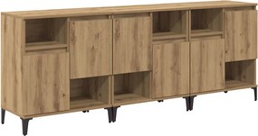 vidaXL Bufeturi 3 pcs Stejar Artizanal 60 x 35 x 70 cm Lemn compozit