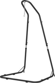 Outsunny Suport pentru fotoliu suspendat Cadru pentru fotoliu suspendat Suport pentru fotoliu suspendat, 133 cm x 116 cm x 195/230 cm, Negru | Aosom Romania