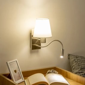 Lampă LED de perete Brilagi NUBILA 1xE27/25W/230V + LED/3W crom mat/alb