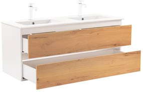 Mobilier complet de baie Vario Forte 120, stejar alb