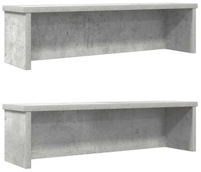 vidaXL Rafturi de bucătărie stivuibile 2 buc Beton Gri 60x15x16 cm
