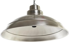 Lustră suspendată din metal, argintiu, formă de calotă, finisaj nichelat, 30 x 54 cm, „Sedan”