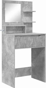 vidaXL Mese de toaletă pentru dormitor cu sertar cu raft Gri din beton