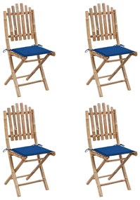 3063970 vidaXL Set mobilier de exterior pliabil, cu perne, 5 piese, bambus
