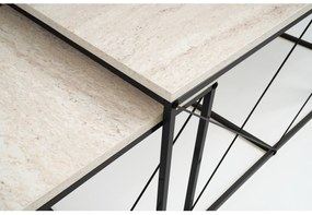 Set 3 măsuțe cafea Defenella (Marmură + negru). 1107088