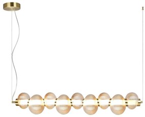 Lustră LED pe cablu BOLLA, 32W/230V, auriu/bej fumuriu
